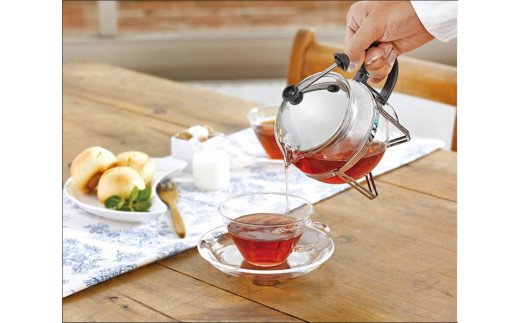 HARIO ティーポット 茶王 4人用 シルバー［CHAN-4SV］｜ハリオ 耐熱 ガラス キッチン 日用品 キッチン用品 日本製 おしゃれ かわいい_BE39