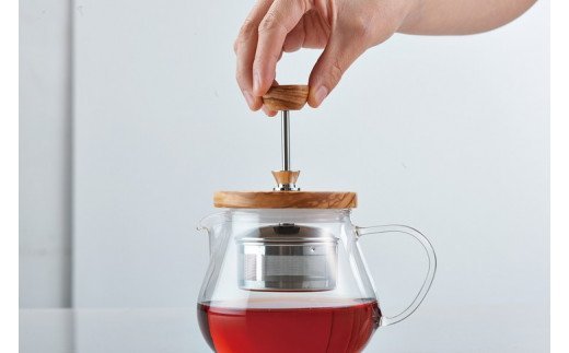 HARIO ティーポット ティオール・ウッド［TEO-70-OV］｜ハリオ 耐熱 ガラス 食器 器 キッチン 日用品 キッチン用品 日本製 おしゃれ かわいい 紅茶 茶 オリーブウッド ポット_BE34