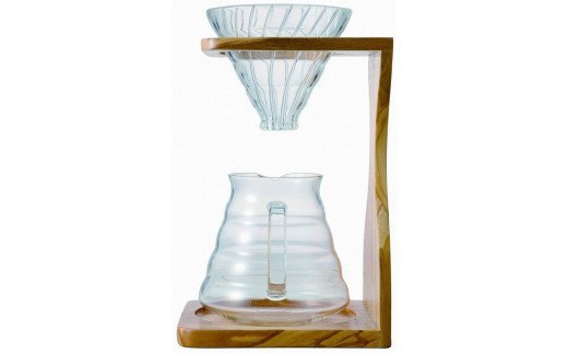 HARIO コーヒードリッパー V60 オリーブウッドスタンドセット［VSS-1206-OV］｜ハリオ 耐熱 ガラス 食器 キッチン 日用品 キッチン用品 日本製 おしゃれ かわいい コーヒー ドリップ ドリッパー ペーパーフィルター付_BD04