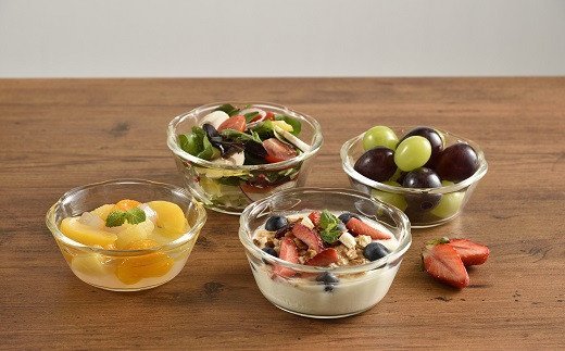 HARIO 耐熱ガラス製スイーツボウル8個セット（スイーツボウル200×4個／スイーツボウル300×4個）[SWB-2012][SWB-2412]｜ハリオ 耐熱 ガラス 器 キッチン 日本製 ガラスボウル_BE23