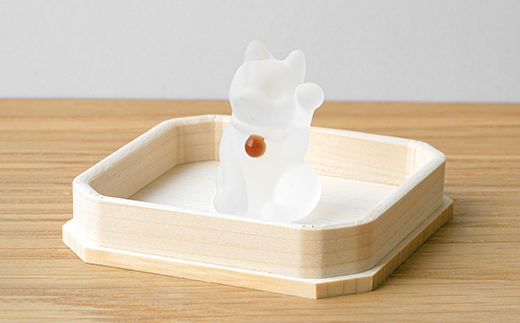 HARIO 招き猫 フロスト [HIO-MN-F]｜耐熱 ガラス インテリア HARIO ハリオ 職人 繊細 置き物 置物 オブジェ 飾り物 雑貨 きれいめ おしゃれ かわいい 20代 30代 40代 贈答 プレゼント ギフト 贈り物 お祝 ご褒美 記念品 _FU58　※離島への配送不可