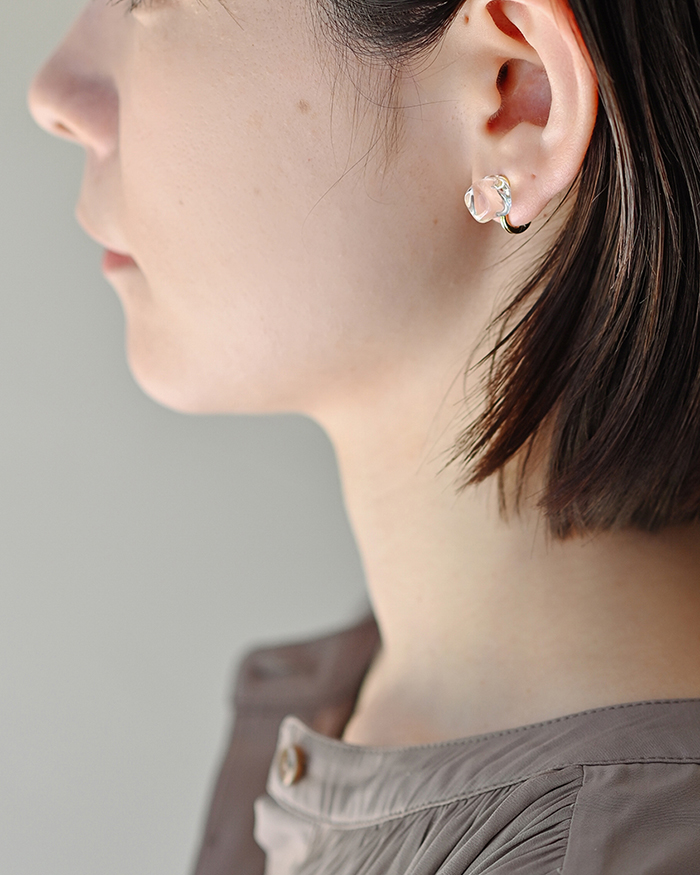 HARIO イヤリング フロート［HAA-FT-E］ ※離島への配送不可｜耐熱 ガラス アクセサリー ハリオ ランプワークファクトリー 職人 繊細 フォーマル カジュアル きれいめ おしゃれ 20代 30代 40代_FM76