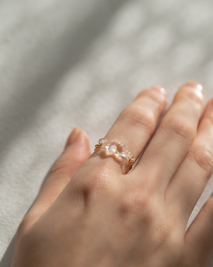 HARIO リング ハモン［HAA-HA-003R］ ※離島への配送不可｜耐熱 ガラス アクセサリー 指輪 ハリオ ランプワークファクトリー 職人 繊細 フォーマル カジュアル きれいめ おしゃれ 20代 30代 40代_FM42