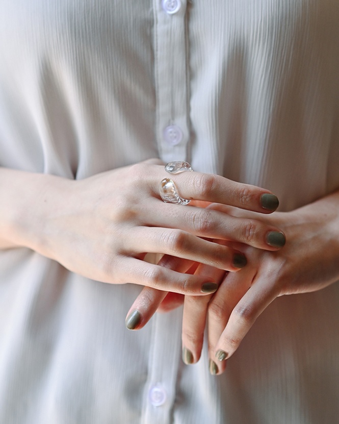 HARIO リング アイシクル［HAA-IL-R］ ※離島への配送不可｜耐熱 ガラス アクセサリー 指輪 ハリオ ランプワークファクトリー 職人 繊細 フォーマル カジュアル きれいめ おしゃれ 20代 30代 40代_FM70