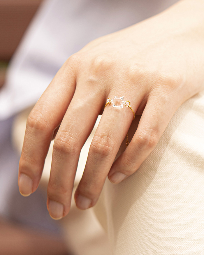 HARIO リング ムーンライト［HAA-ML-004R］ ※離島への配送不可｜耐熱 ガラス アクセサリー 指輪 ハリオ ランプワークファクトリー 職人 繊細 フォーマル カジュアル きれいめ おしゃれ 20代 30代 40代_FM39