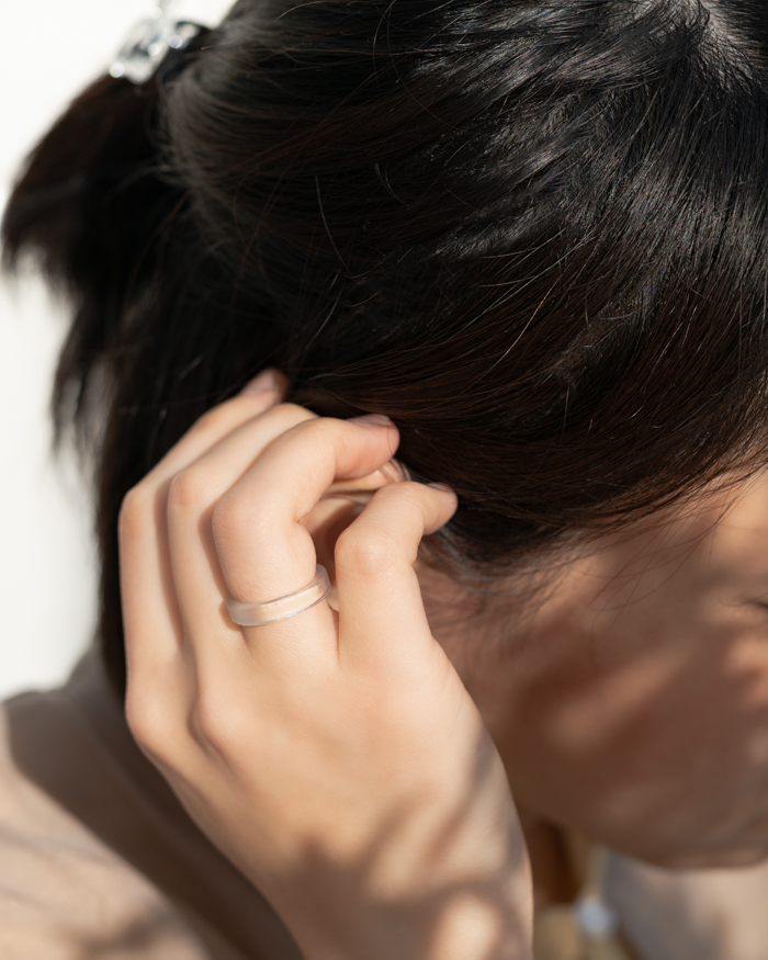 HARIO リング スモーク (12-13号）［HAA-SK-001R］ ※離島への配送不可｜耐熱 ガラス アクセサリー 指輪 ハリオ ランプワークファクトリー 職人 繊細 フォーマル カジュアル きれいめ おしゃれ 20代 30代 40代_FM43