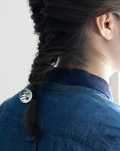 HARIO ヘアゴム ウェーブビーズ［HAA-WB-003H］ ※離島への配送不可｜耐熱 ガラス アクセサリー ハリオ ランプワークファクトリー 職人 繊細 フォーマル カジュアル きれいめ おしゃれ 20代 30代 40代_FM33