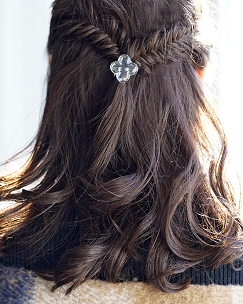 HARIO ヘアゴム ホワイトフラワー［HAP-WF-003H］ ※離島への配送不可｜耐熱 ガラス アクセサリー ハリオ ランプワークファクトリー 職人 繊細 フォーマル カジュアル きれいめ おしゃれ 20代 30代 40代_FM34