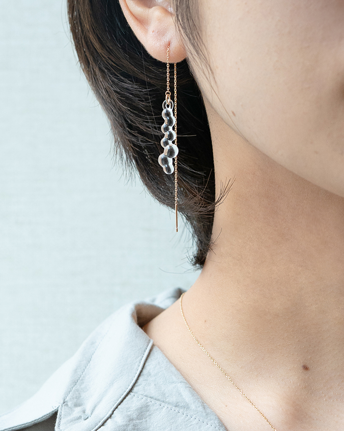 HARIO ピアス グロス K10［HAW-G-P-K10］ ※離島への配送不可｜耐熱 ガラス アクセサリー ハリオ ランプワークファクトリー 職人 繊細 フォーマル カジュアル きれいめ おしゃれ 20代 30代 40代_FM50