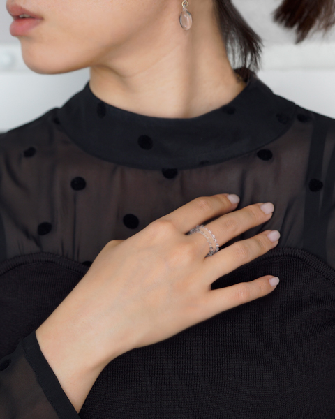 HARIO リング ミルククラウン (12-13号）［HAW-M-003R］ ※離島への配送不可｜耐熱 ガラス アクセサリー 指輪 ハリオ ランプワークファクトリー 職人 繊細 フォーマル カジュアル きれいめ おしゃれ 20代 30代 40代_FM36