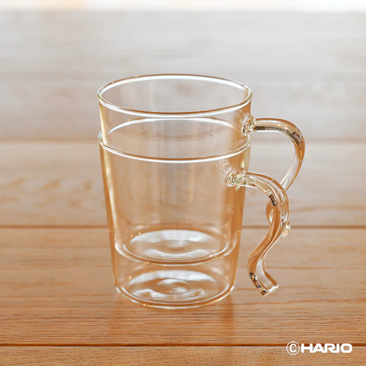 HARIO 耐熱スタッキングマグ2個セット［SRMS-2024］ ※離島への配送不可｜ハリオ おしゃれ 耐熱 ガラス 食器 器 グラス コップ カップ マグカップ 湯呑み 保存容器 キッチン 日用品 キッチン用品 かわいい シンプル 電子レンジ可 オーブン可_FI85