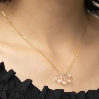 HARIO ネックレス「ティアーズ」シリーズ［HAW-T-001］｜耐熱 ガラス アクセサリー ハリオ ランプワークファクトリー 職人 繊細 フォーマル カジュアル きれいめ おしゃれ 20代 30代 40代 _BD16