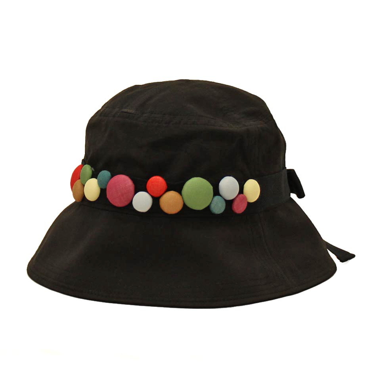 職人技が光るこだわりの綿クルミボタンバケットハット｜帽子 ぼうし ハット バケットハット バケハ 白茶 茜 灰黒 グレー 綿100％ 日よけ ギフト 贈答 プレゼント お祝い ご褒美 ※2025年4月上旬頃より順次発送予定_FS10
