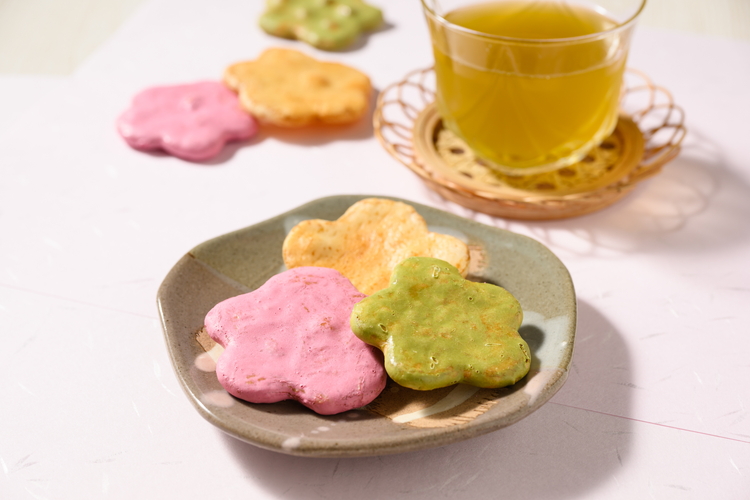 はなももせんべい組み合わせ（12枚入り各1袋） | 煎餅 和菓子 せんべい センベイ 菓子 おやつ お茶請け 手焼き 手作り 詰合せ 詰め合わせセット 食べ比べ 花桃 3種 工場直送 老舗 茨城県 古河市_DU09