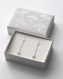 HARIO ネックレス＆ピアス セット「イイダ傘店 アジサイ グレー」シリーズ［HAII-AG-N］［HAII-AG-P］｜耐熱 ガラス アクセサリー 職人 繊細 フォーマル カジュアル きれいめ おしゃれ 20代 30代 40代 _DL14