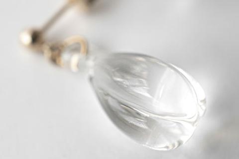 HARIO ネックレス＆ピアス セット「ホーリィ」シリーズ［HAA-HL-N］［HAA-HL-P］｜耐熱 ガラス アクセサリー ハリオ 職人 繊細 フォーマル カジュアル きれいめ おしゃれ 20代 30代 40代 _DL16