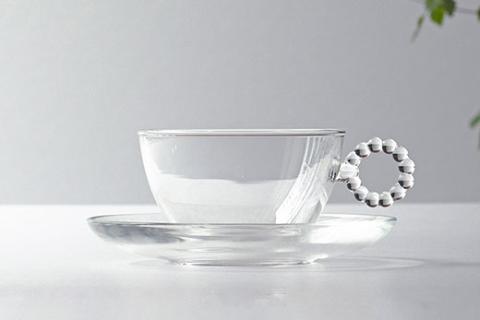 HARIO ティーポット＆カップ・ソーサー 2客セット「サークルR」シリーズ［TEO-70-OV］［HTW-CS-C-R］｜ハリオ 耐熱 ガラス 日本製 おしゃれ 紅茶 茶 オリーブウッド ポット カップ ソーサー 2客_DL19