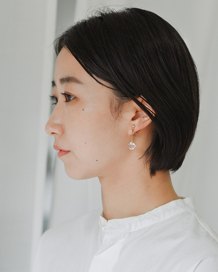 HARIO イヤリング ダイヤモンド カレット［HAA-DC-E］ ※離島への配送不可｜耐熱 ガラス アクセサリー ハリオ ランプワークファクトリー 職人 繊細 フォーマル カジュアル きれいめ おしゃれ 20代 30代 40代_FM78