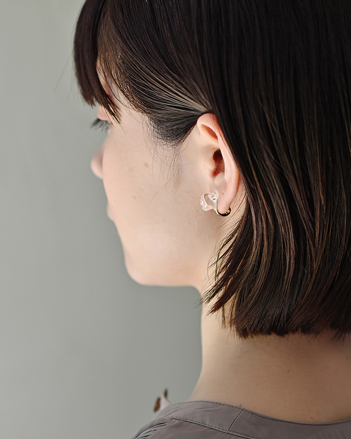 HARIO イヤリング フロート［HAA-FT-E］ ※離島への配送不可｜耐熱 ガラス アクセサリー ハリオ ランプワークファクトリー 職人 繊細 フォーマル カジュアル きれいめ おしゃれ 20代 30代 40代_FM76