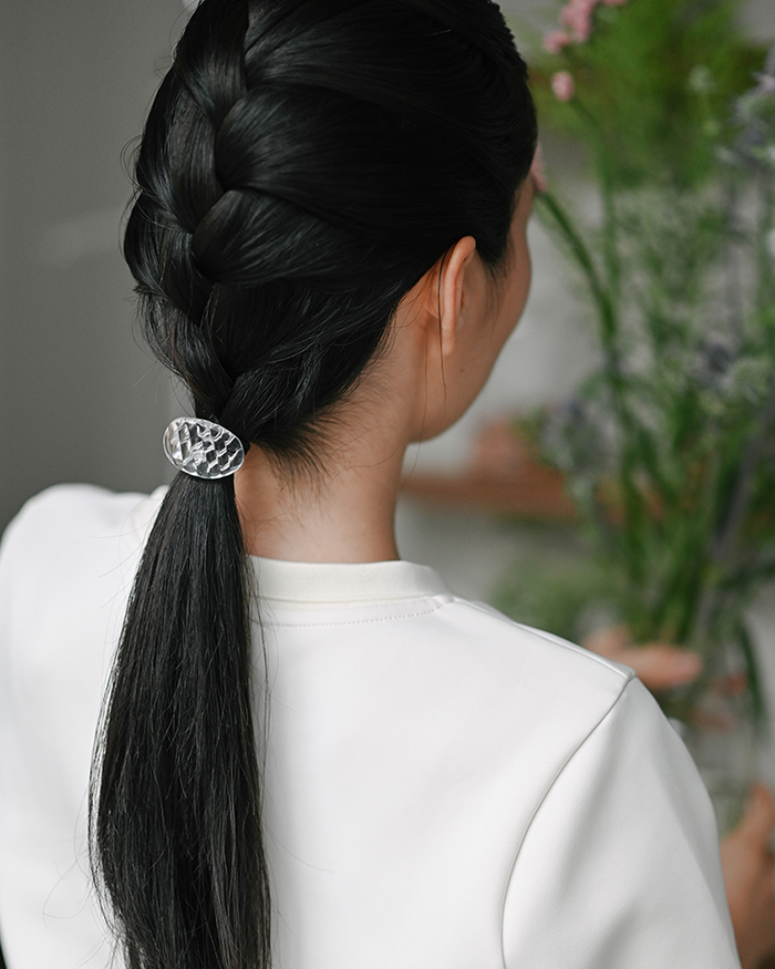 HARIO ヘアゴム コウシモヨウ［HAA-KQ-001H］ ※離島への配送不可｜耐熱 ガラス アクセサリー ハリオ ランプワークファクトリー 職人 繊細 フォーマル カジュアル きれいめ おしゃれ 20代 30代 40代_FM30