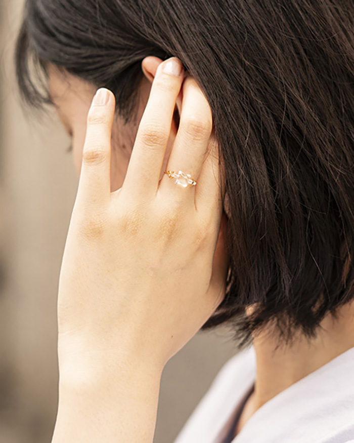 HARIO リング ムーンライト［HAA-ML-004R］ ※離島への配送不可｜耐熱 ガラス アクセサリー 指輪 ハリオ ランプワークファクトリー 職人 繊細 フォーマル カジュアル きれいめ おしゃれ 20代 30代 40代_FM39