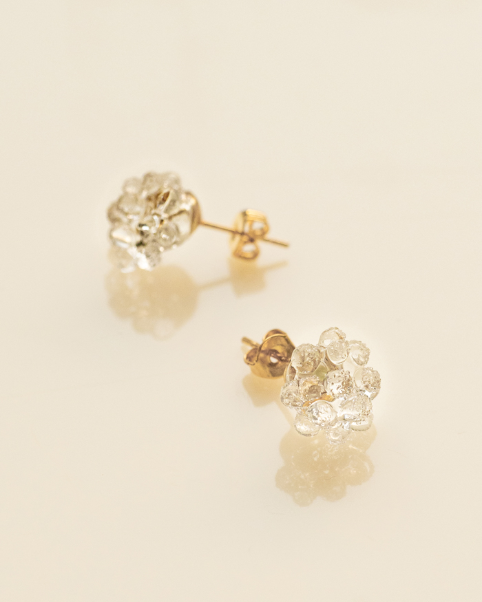 HARIO ピアス ミモザ［HAP-MS-P］ ※離島への配送不可｜耐熱 ガラス アクセサリー ハリオ ランプワークファクトリー 職人 繊細 フォーマル カジュアル きれいめ おしゃれ 20代 30代 40代_FM06