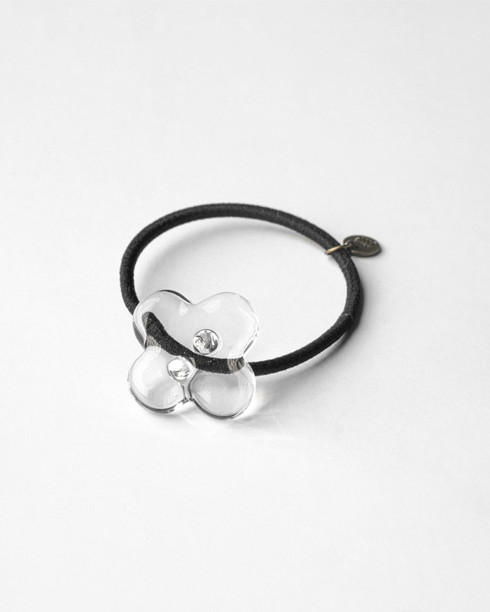 HARIO ヘアゴム ホワイトフラワー［HAP-WF-003H］ ※離島への配送不可｜耐熱 ガラス アクセサリー ハリオ ランプワークファクトリー 職人 繊細 フォーマル カジュアル きれいめ おしゃれ 20代 30代 40代_FM34