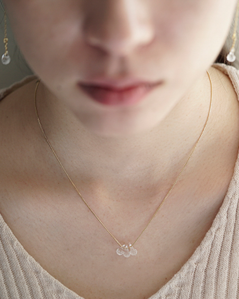 HARIO ネックレス フローズンウォーター［HAW-FW-001N］ ※離島への配送不可｜耐熱 ガラス アクセサリー ハリオ ランプワークファクトリー 職人 繊細 フォーマル カジュアル きれいめ おしゃれ 20代 30代 40代_FI97