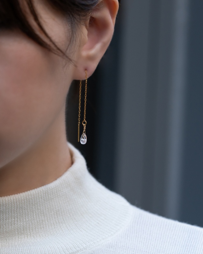 HARIO ピアス フローズンウォーター［HAW-FW-002P］ ※離島への配送不可｜耐熱 ガラス アクセサリー ハリオ ランプワークファクトリー 職人 繊細 フォーマル カジュアル きれいめ おしゃれ 20代 30代 40代_FI98