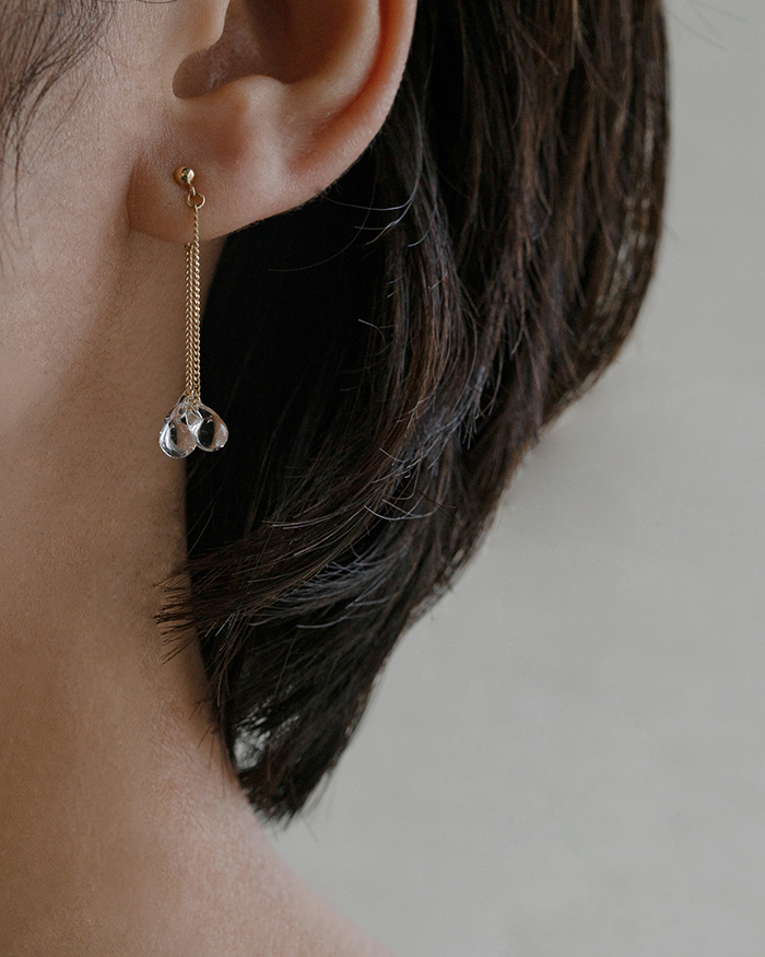 HARIO ピアス リトルティアーズ K10［HAW-LT-P-K10］ ※離島への配送不可｜耐熱 ガラス アクセサリー ハリオ ランプワークファクトリー 職人 繊細 フォーマル カジュアル きれいめ おしゃれ 20代 30代 40代_FM51