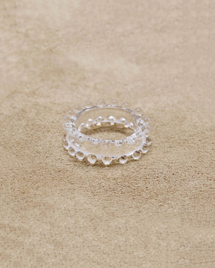 HARIO リング ミルククラウン (12-13号）［HAW-M-003R］ ※離島への配送不可｜耐熱 ガラス アクセサリー 指輪 ハリオ ランプワークファクトリー 職人 繊細 フォーマル カジュアル きれいめ おしゃれ 20代 30代 40代_FM36