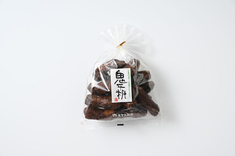 ミヤト製菓　鬼平糖黒（巾着）200g×12袋 ｜ かりんとう カリントウ 和菓子 菓子 スイーツ おやつ おいしい 定番 揚げ菓子 米油 老舗 お茶請け 黒糖 おかし 工場直送 お取り寄せ ギフト 贈答 贈り物 プレゼント ご褒美 茨城県 古河市_EF05