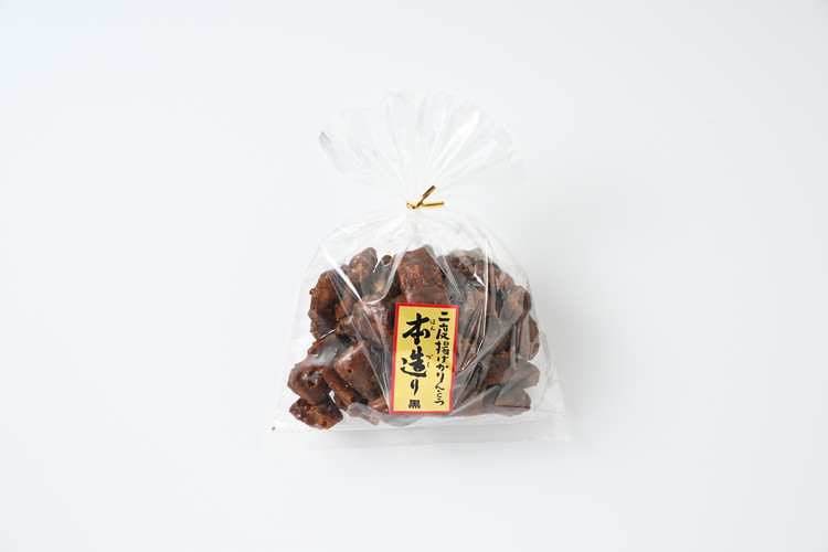 ミヤト製菓　本造り黒糖（巾着）200g×12袋 ｜ かりんとう カリントウ 和菓子 菓子 スイーツ おやつ おいしい 定番 揚げ菓子 米油 老舗 お茶請け 黒糖 おかし 工場直送 お取り寄せ ギフト 贈答 贈り物 プレゼント ご褒美 茨城県 古河市_EF06