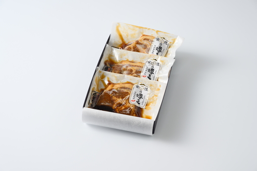 豚肉の甘露煮（肩ロース）3食入 ～茨城県の銘柄豚『常陸の輝き』使用～ 【古河ブランド認証品】 | 豚の甘露煮 ぶた ブタ 甘露煮 かんろに カンロニ 甘い ご飯のお供 贈答 ギフト 茨城県 古河市 _BC17