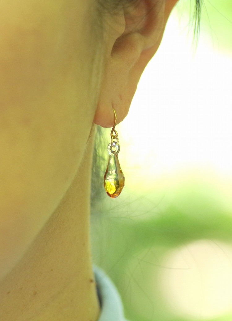 こがこもれびあーと　ピアス（フラム） | 耐熱 ガラス アクセサリー ランプワークファクトリー 職人 繊細 フォーマル カジュアル ピアス 20代 30代 40代 _DP66