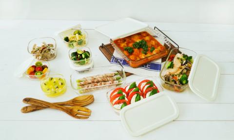 HARIO スタッキング 耐熱ガラス コンテナ･スクエア 10個セット［HKOZ-1002-OW］｜ハリオ 耐熱 ガラス 食器 器 皿 保存容器 キッチン 日用品 キッチン用品 日本製 おしゃれ グラタン皿 電子レンジ可 オーブン可_BE68