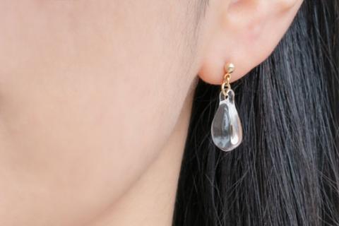 HARIO ネックレス＆ピアス セット「ホーリィ」シリーズ［HAA-HL-N］［HAA-HL-P］｜耐熱 ガラス アクセサリー ハリオ 職人 繊細 フォーマル カジュアル きれいめ おしゃれ 20代 30代 40代 _DL16