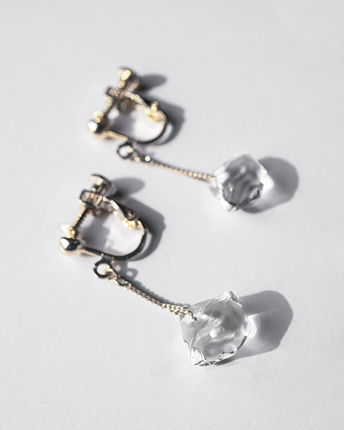 HARIO イヤリング ダイヤモンド カレット［HAA-DC-E］ ※離島への配送不可｜耐熱 ガラス アクセサリー ハリオ ランプワークファクトリー 職人 繊細 フォーマル カジュアル きれいめ おしゃれ 20代 30代 40代_FM78