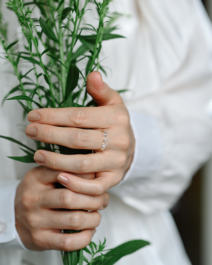 HARIO リング カラム［HAA-KM-003R］ ※離島への配送不可｜耐熱 ガラス アクセサリー 指輪 ハリオ ランプワークファクトリー 職人 繊細 フォーマル カジュアル きれいめ おしゃれ 20代 30代 40代_FM40