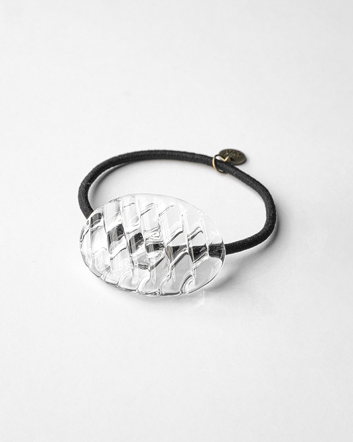 HARIO ヘアゴム コウシモヨウ［HAA-KQ-001H］ ※離島への配送不可｜耐熱 ガラス アクセサリー ハリオ ランプワークファクトリー 職人 繊細 フォーマル カジュアル きれいめ おしゃれ 20代 30代 40代_FM30