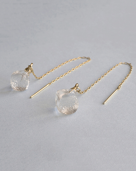 HARIO ピアス メルティーキューブ［HAA-MC-002P］ ※離島への配送不可｜耐熱 ガラス アクセサリー ハリオ ランプワークファクトリー 職人 繊細 フォーマル カジュアル きれいめ おしゃれ 20代 30代 40代_FM12