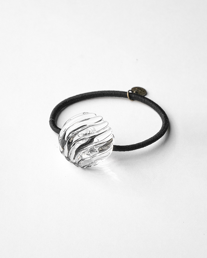 HARIO ヘアゴム ウェーブビーズ［HAA-WB-003H］ ※離島への配送不可｜耐熱 ガラス アクセサリー ハリオ ランプワークファクトリー 職人 繊細 フォーマル カジュアル きれいめ おしゃれ 20代 30代 40代_FM33