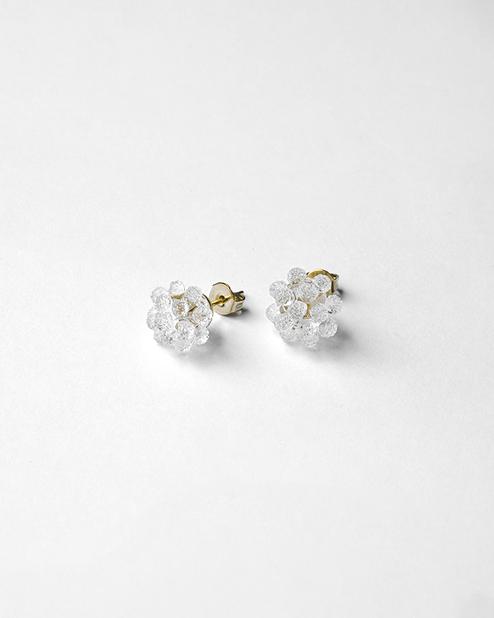 HARIO ピアス ミモザ［HAP-MS-P］ ※離島への配送不可｜耐熱 ガラス アクセサリー ハリオ ランプワークファクトリー 職人 繊細 フォーマル カジュアル きれいめ おしゃれ 20代 30代 40代_FM06