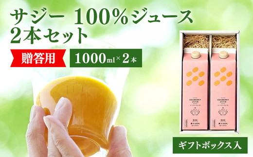 サジージュース 100% 1000ml×2本 ［ギフト用］ | サジージュース サジー シーベリー 沙棘 グアマラル 健康ドリンク ドリンク ジュース 健康 美容 栄養 果汁 鉄分補給 栄養補給 健康食品 贈答 贈り物 プレゼント ギフト 茨城県 古河市 送料無料 _DX14