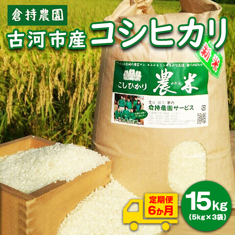 【定期便6か月】【新米】古河市産　コシヒカリ15kg【倉持農園】_AN07