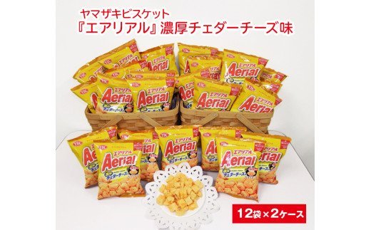 ヤマザキビスケット『エアリアル』濃厚チェダーチーズ味（12袋×2ケース） ｜ 菓子 お菓子 スナック エアリアル おかし おやつ おつまみ つまみ スナック菓子 チップスター YBC スイーツ ご家庭用 手土産 ギフト 贈答 贈り物 プレゼント お中元 お歳暮 夏休み 冬休み 直送 工場直送 茨城県 古河市 送料無料 _BY06