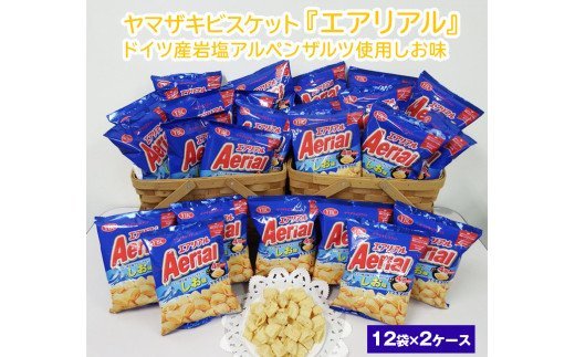 ヤマザキビスケット『エアリアル』ドイツ産岩塩アルペンザルツ使用しお味（12袋×2ケース） | 菓子 お菓子 大容量 スナック エアリアル おかし おやつ おつまみ つまみ スナック菓子 チップスター YBC スイーツ ご家庭用 手土産 ギフト 贈答 贈り物 プレゼント お中元 お歳暮　 夏休み 冬休み 直送 工場直送 茨城県 古河市 送料無料 _BY07