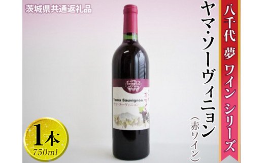 八千代夢ワインシリーズ　ヤマ・ソーヴィニョン（赤ワイン）1本【茨城県共通返礼品・八千代町】 ※着日指定不可 ※沖縄県への配送不可 | お酒 洋酒 瓶 750ml _CY02