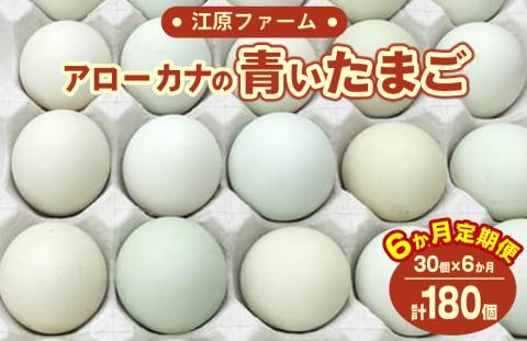 [定期便6か月]江原ファーム アローカナの青い卵(30個) たまご タマゴ 新鮮 産地直送