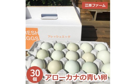 江原ファーム アローカナの青い卵(30個) ふるさと納税 たまご タマゴ 生みたて 新鮮_AG01